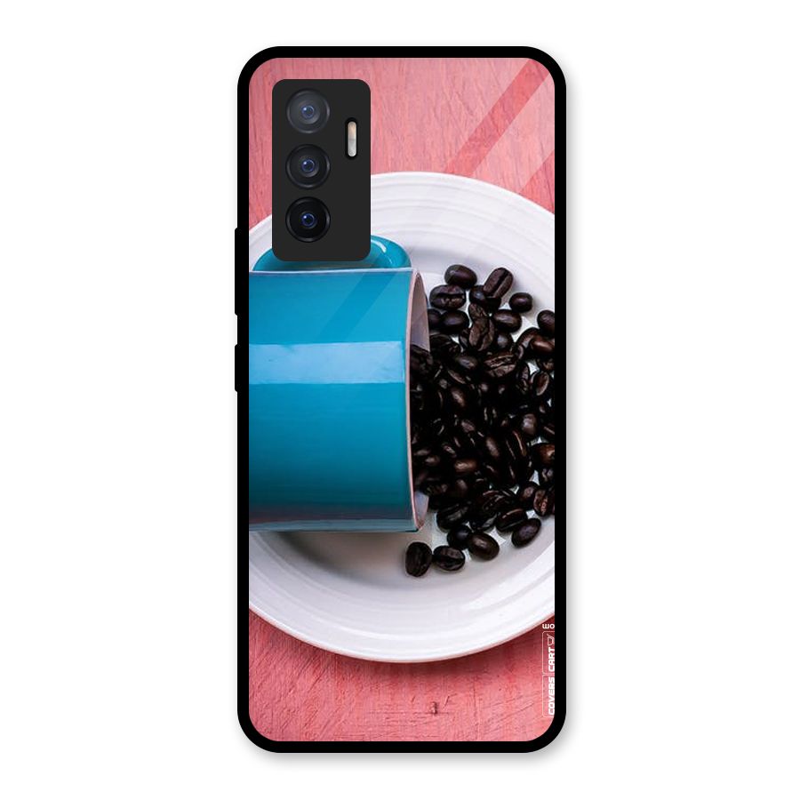 Blue Mug And Beans Glass Back Case for Vivo V23e