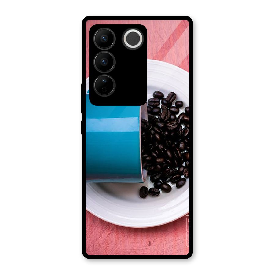 Blue Mug And Beans Glass Back Case for Vivo V27