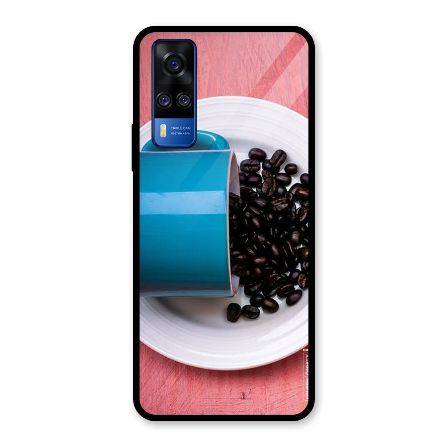 Blue Mug And Beans Glass Back Case for Vivo Y31