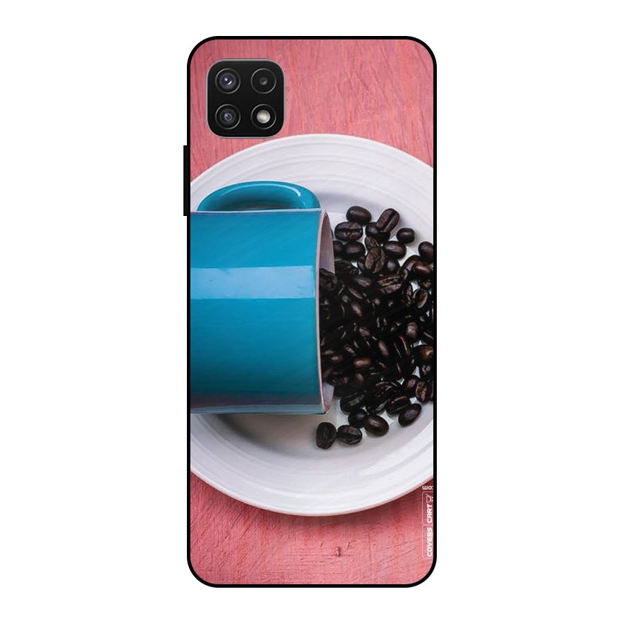 Blue Mug And Beans Metal Back Case for Galaxy A22 5G