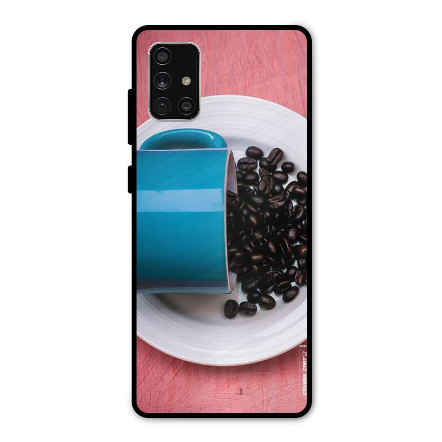 Blue Mug And Beans Metal Back Case for Galaxy A71