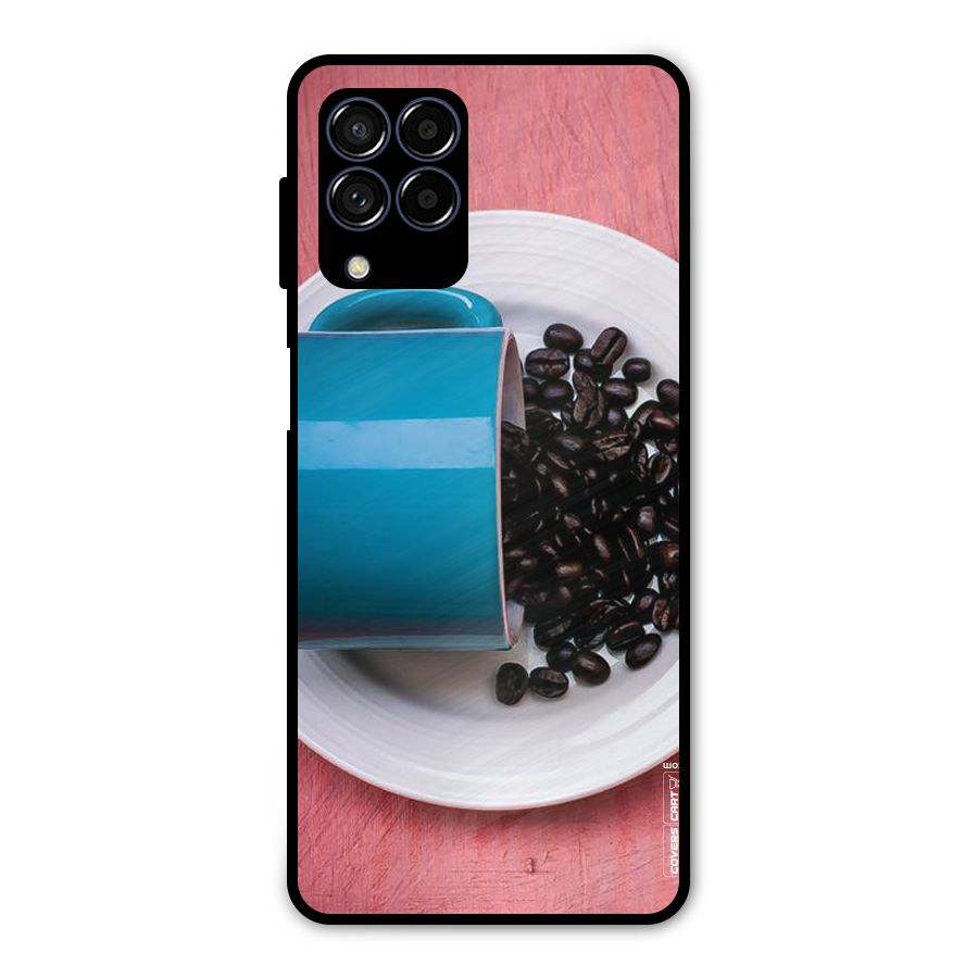 Blue Mug And Beans Metal Back Case for Galaxy M53 5G