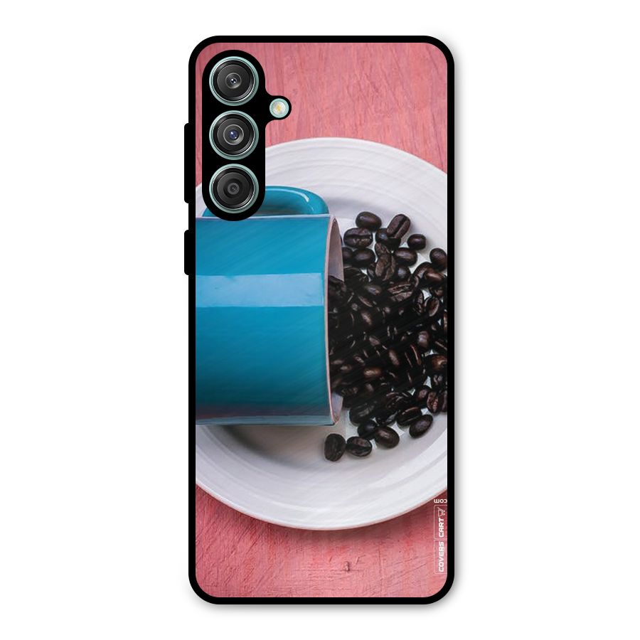 Blue Mug And Beans Metal Back Case for Galaxy M55 5G