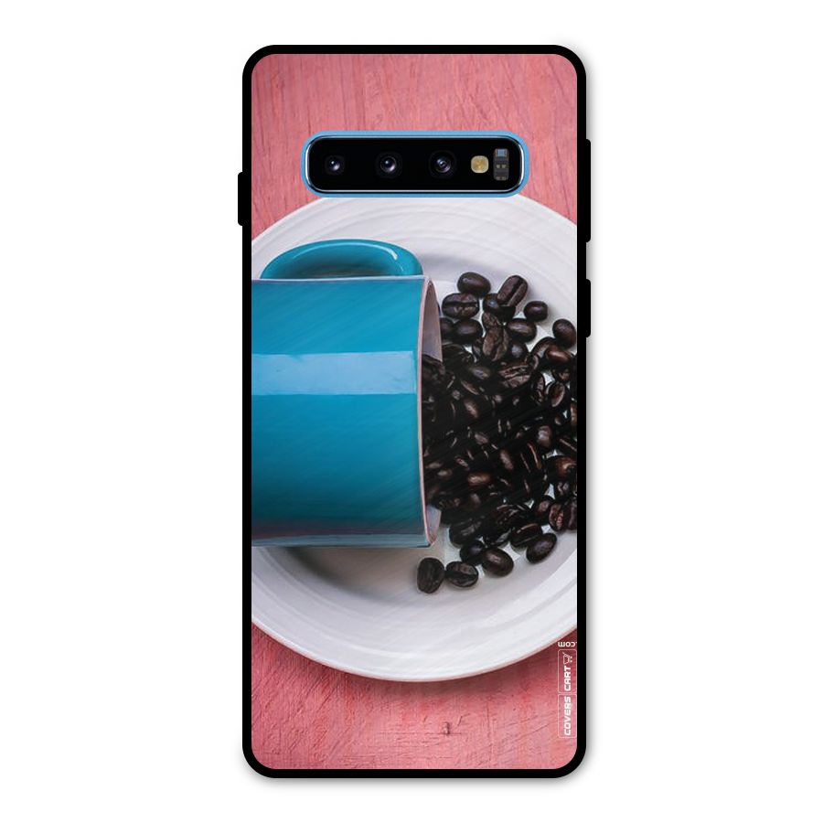 Blue Mug And Beans Metal Back Case for Galaxy S10