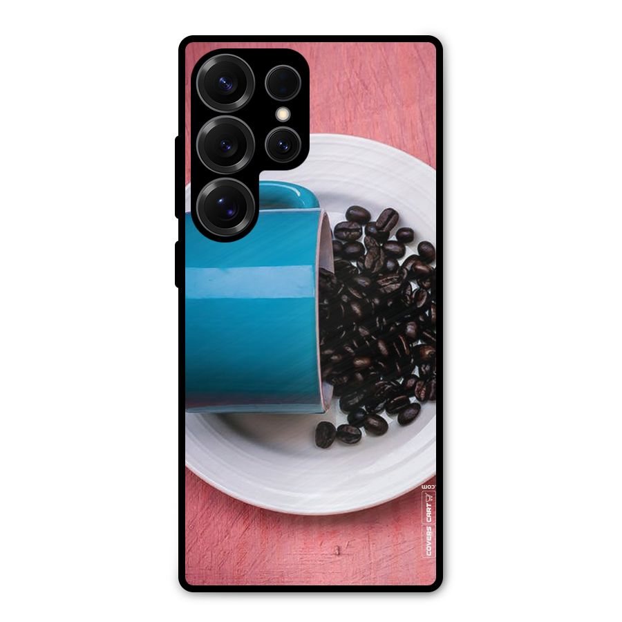 Blue Mug And Beans Metal Back Case for Galaxy S25 Ultra