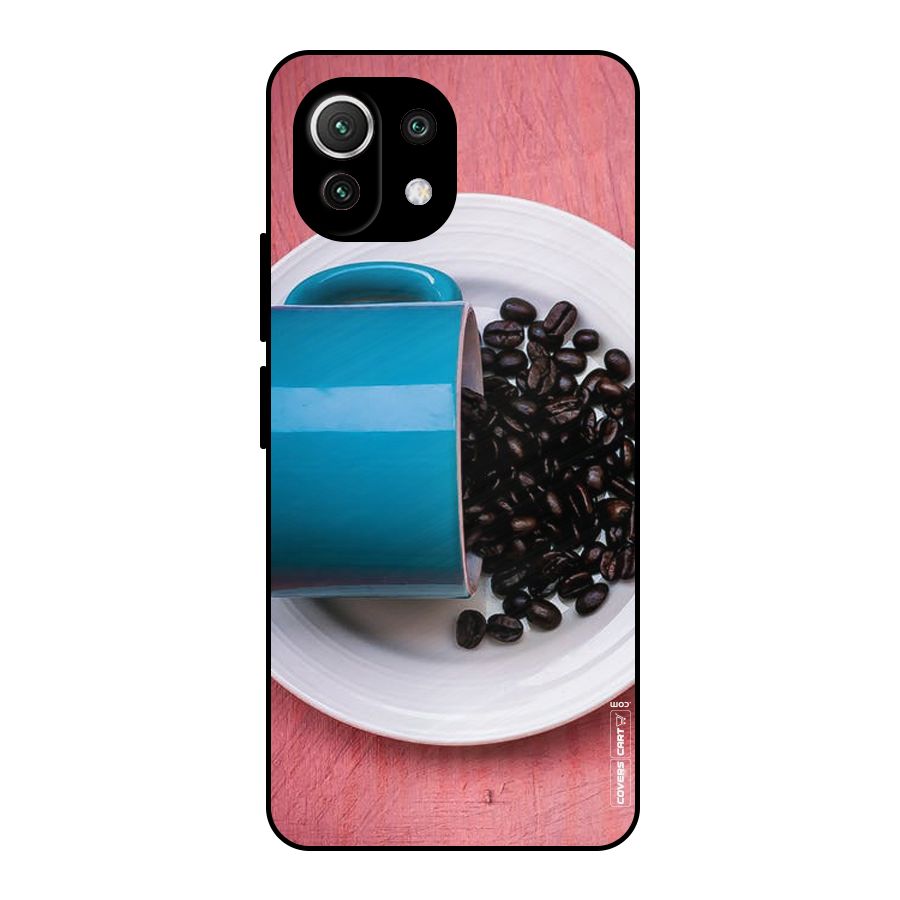 Blue Mug And Beans Metal Back Case for Mi 11 Lite