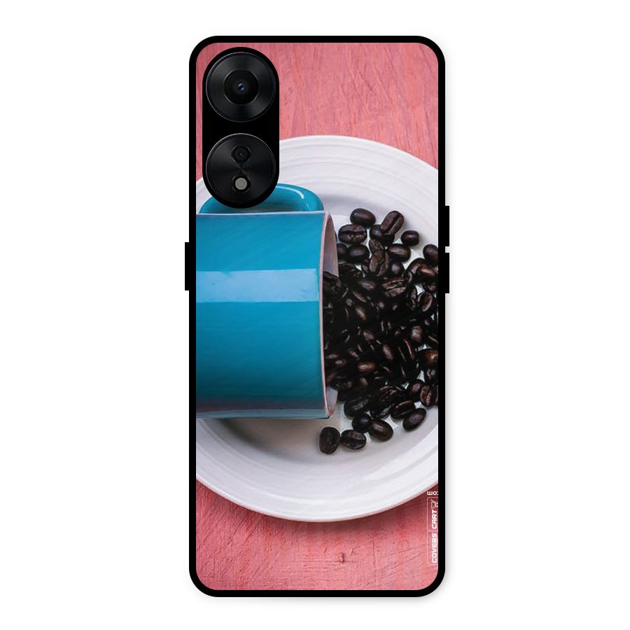Blue Mug And Beans Metal Back Case for Oppo A78 5G