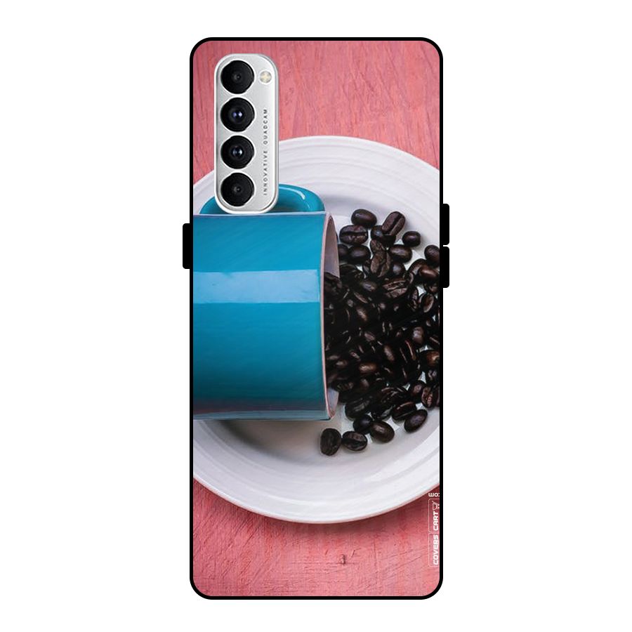 Blue Mug And Beans Metal Back Case for Oppo Reno4 Pro