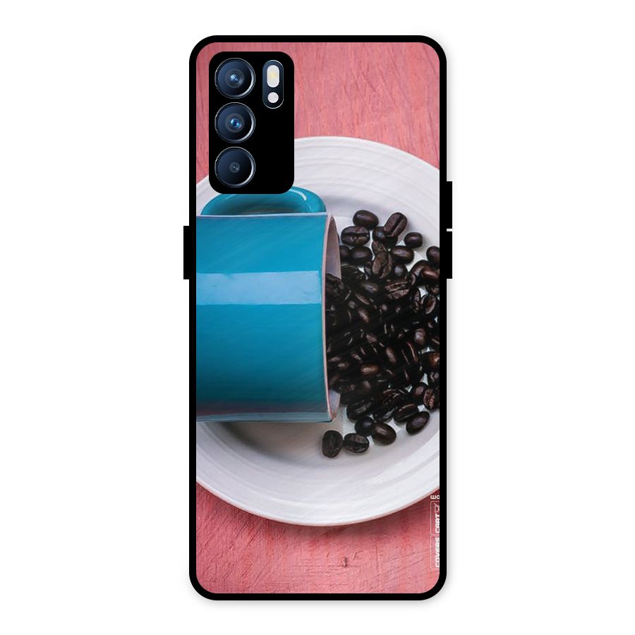 Blue Mug And Beans Metal Back Case for Oppo Reno6 5G