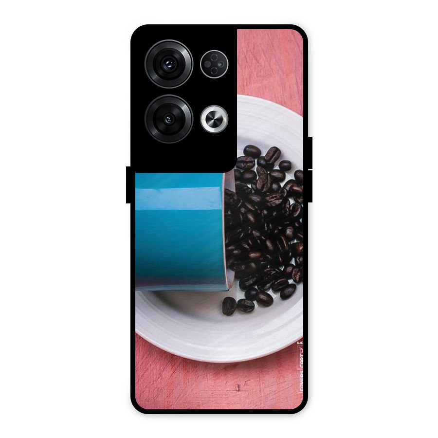 Blue Mug And Beans Metal Back Case for Oppo Reno8 Pro 5G