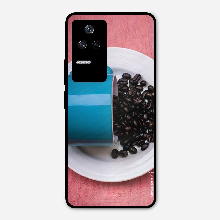 Blue Mug And Beans Metal Back Case for Poco F4 5G