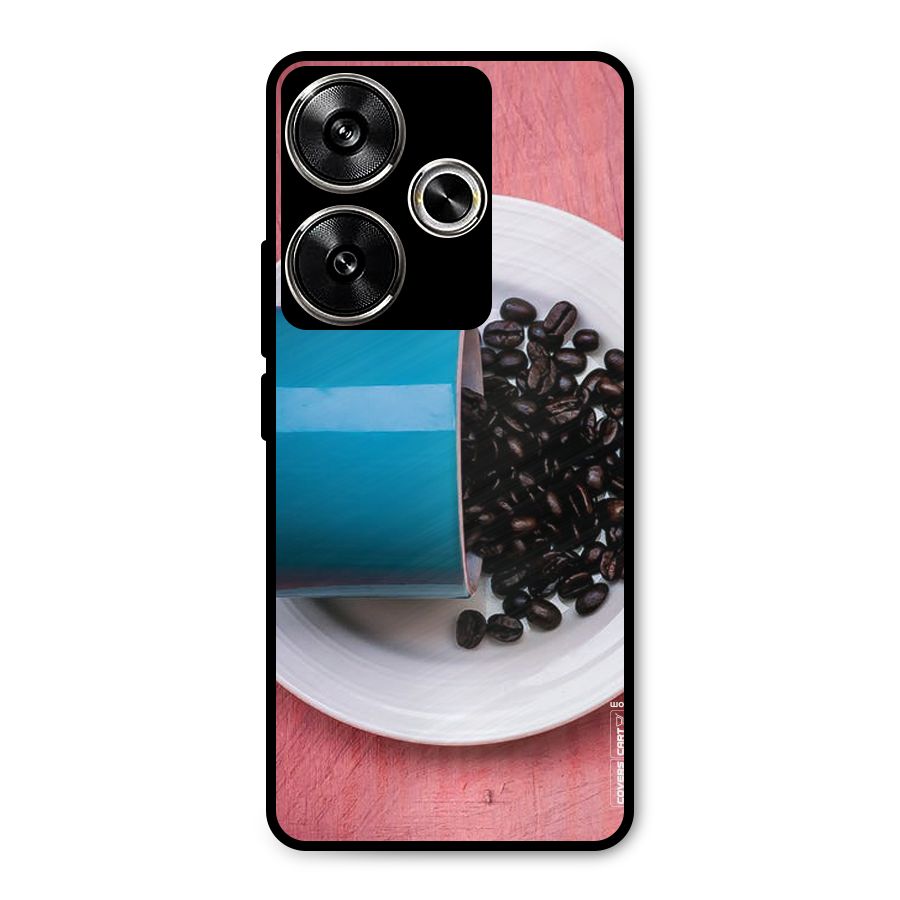 Blue Mug And Beans Metal Back Case for Poco F6