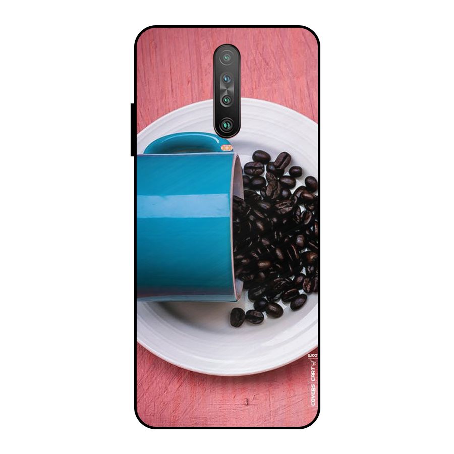 Blue Mug And Beans Metal Back Case for Poco X2