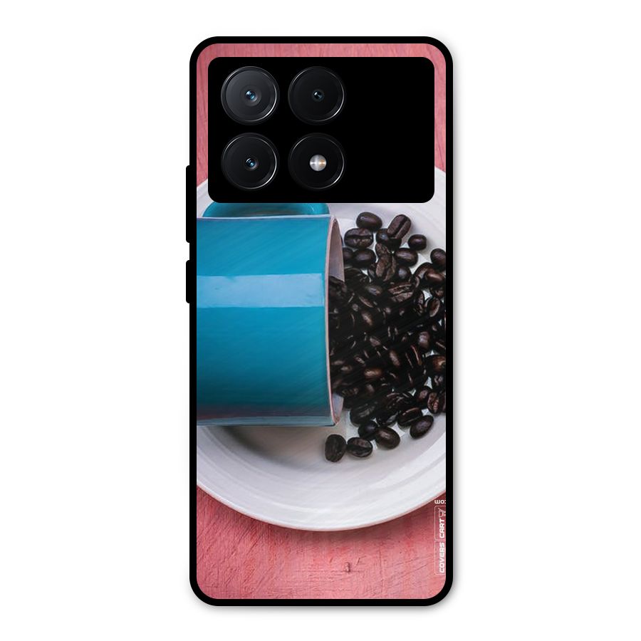 Blue Mug And Beans Metal Back Case for Poco X6 Pro