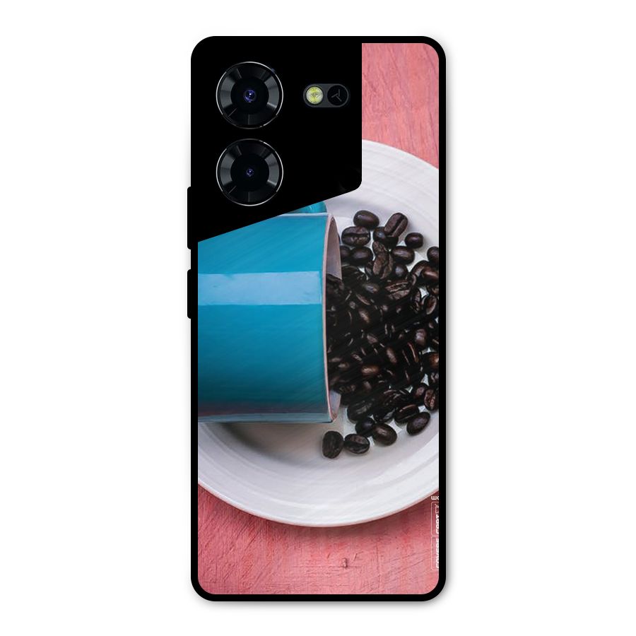 Blue Mug And Beans Metal Back Case for Tecno Pova 5 Pro 5G
