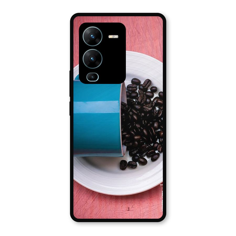 Blue Mug And Beans Metal Back Case for Vivo V25 Pro