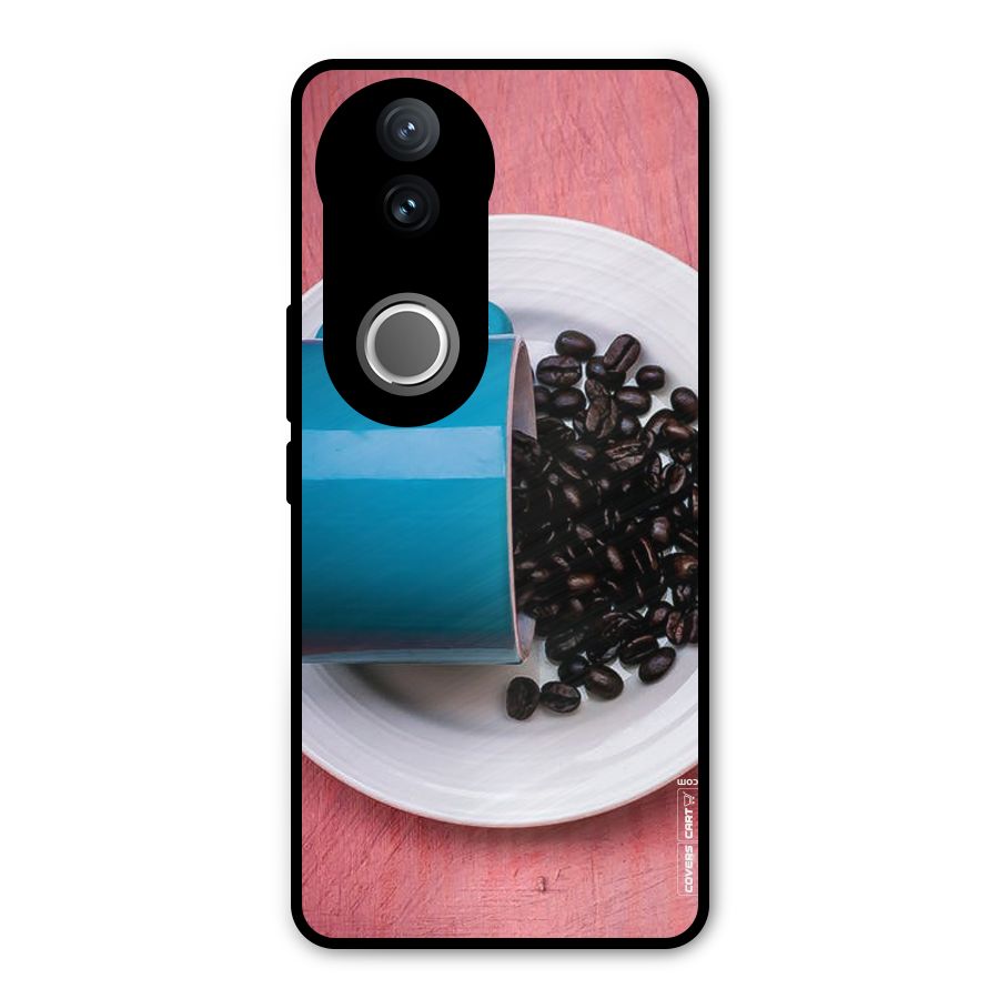 Blue Mug And Beans Metal Back Case for Vivo V50e