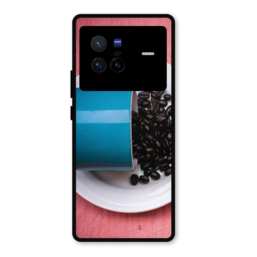 Blue Mug And Beans Metal Back Case for Vivo X80
