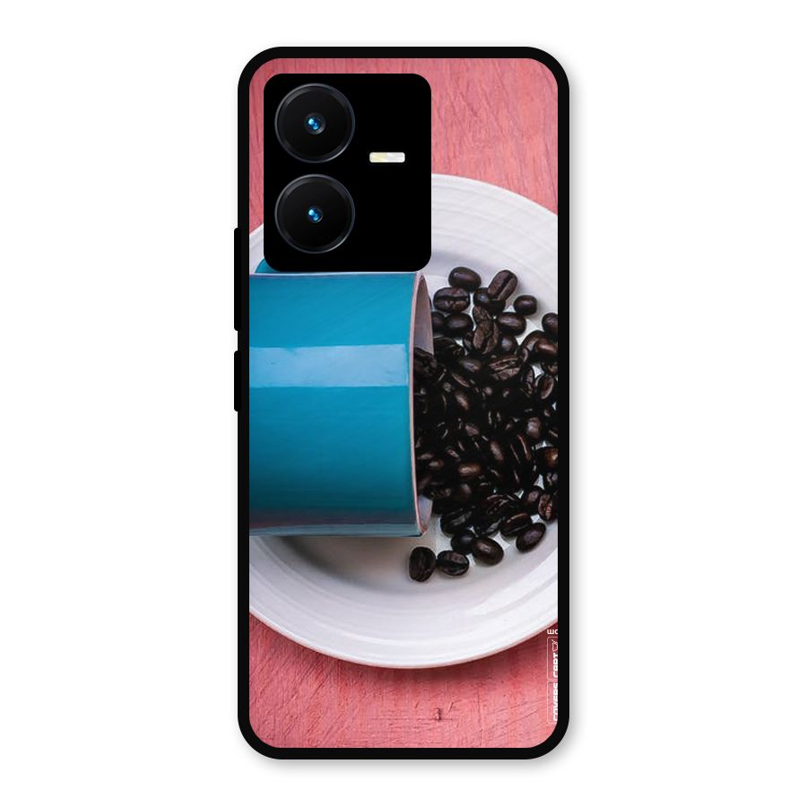 Blue Mug And Beans Metal Back Case for Vivo Y22