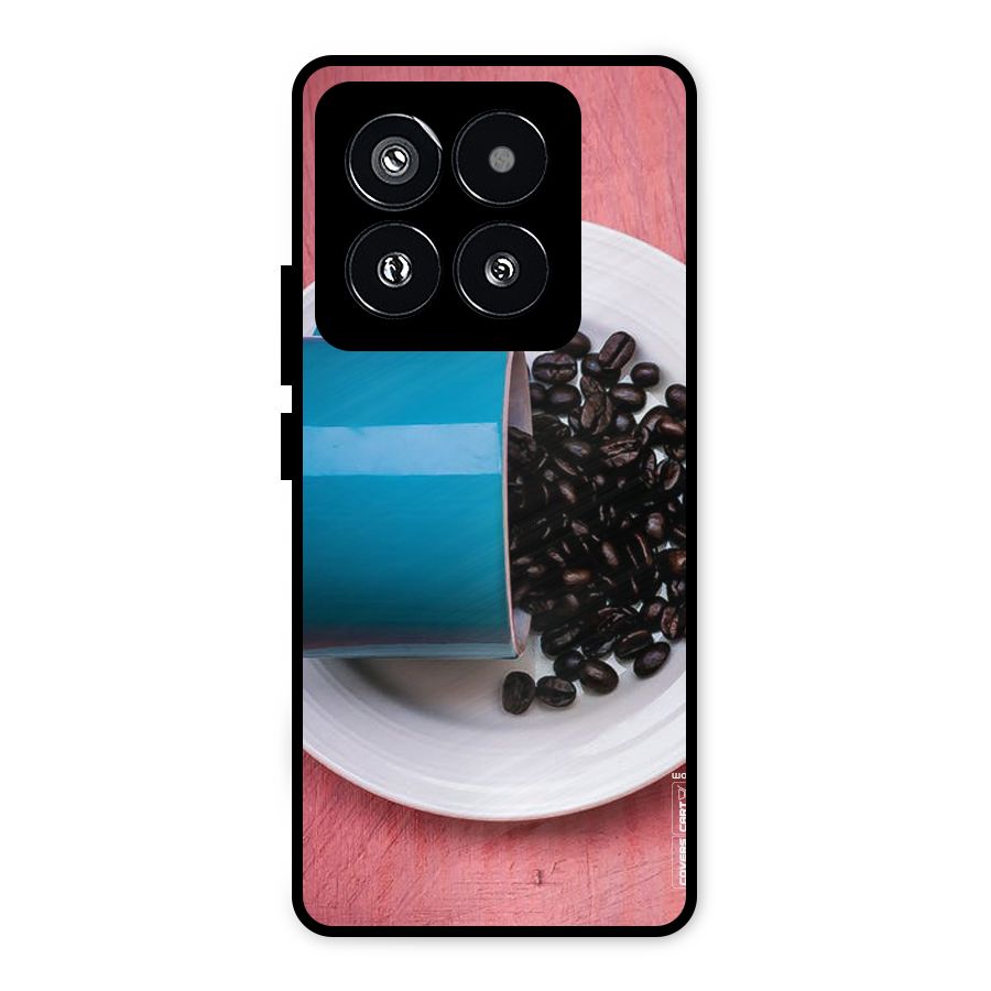 Blue Mug And Beans Metal Back Case for Xiaomi 14 Pro