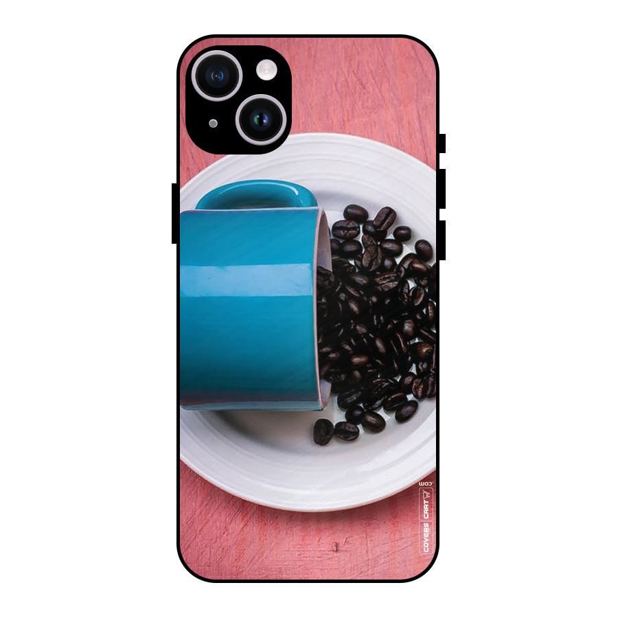 Blue Mug And Beans Metal Back Case for iPhone 14 Plus