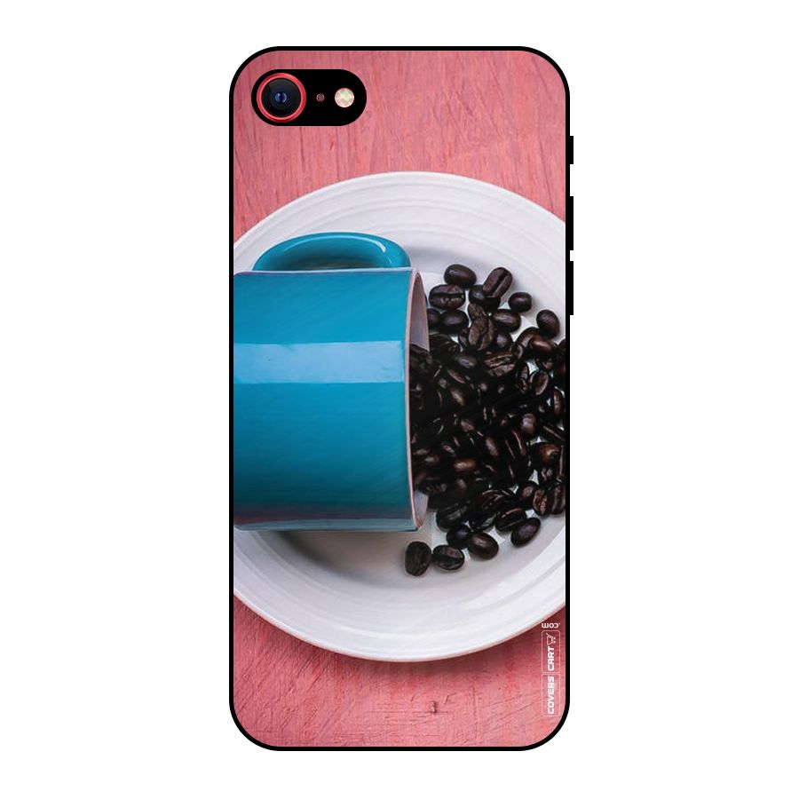 Blue Mug And Beans Metal Back Case for iPhone SE 2022
