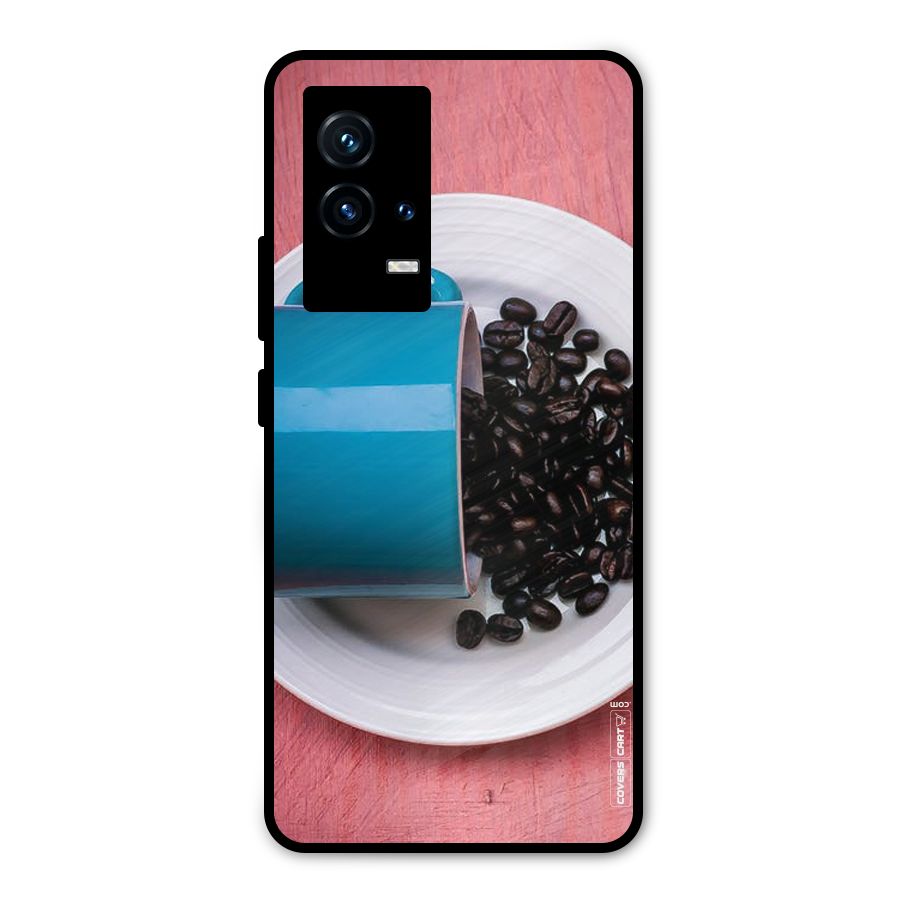 Blue Mug And Beans Metal Back Case for iQOO 9 5G