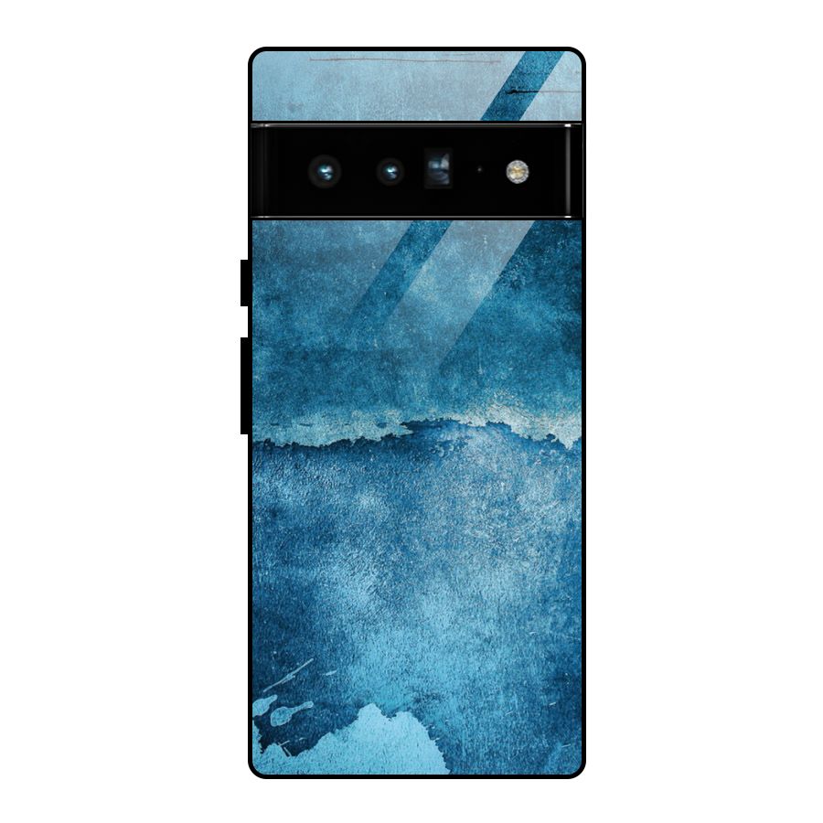 Blue Paint Wall Glass Back Case for Google Pixel 6 Pro