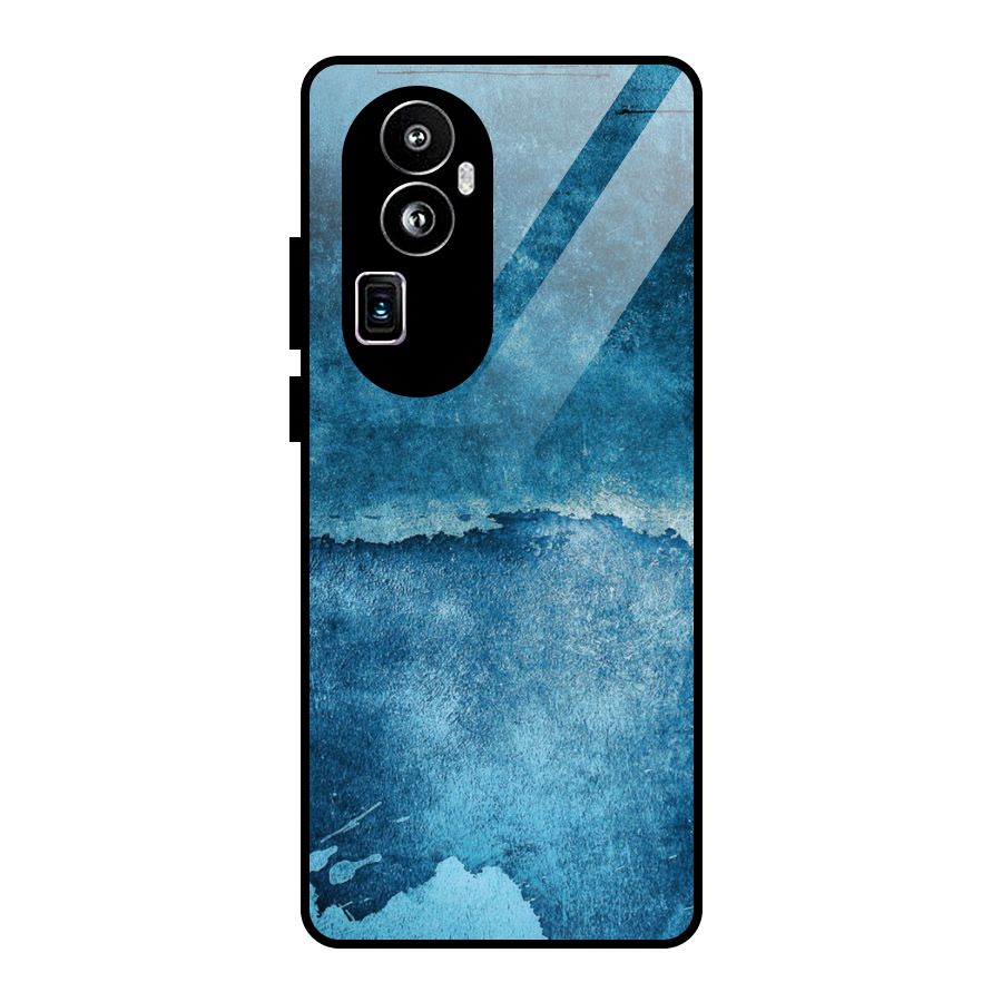 Blue Paint Wall Glass Back Case for Oppo Reno10 Pro Plus