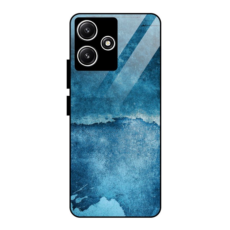 Blue Paint Wall Glass Back Case for Poco M6 Pro