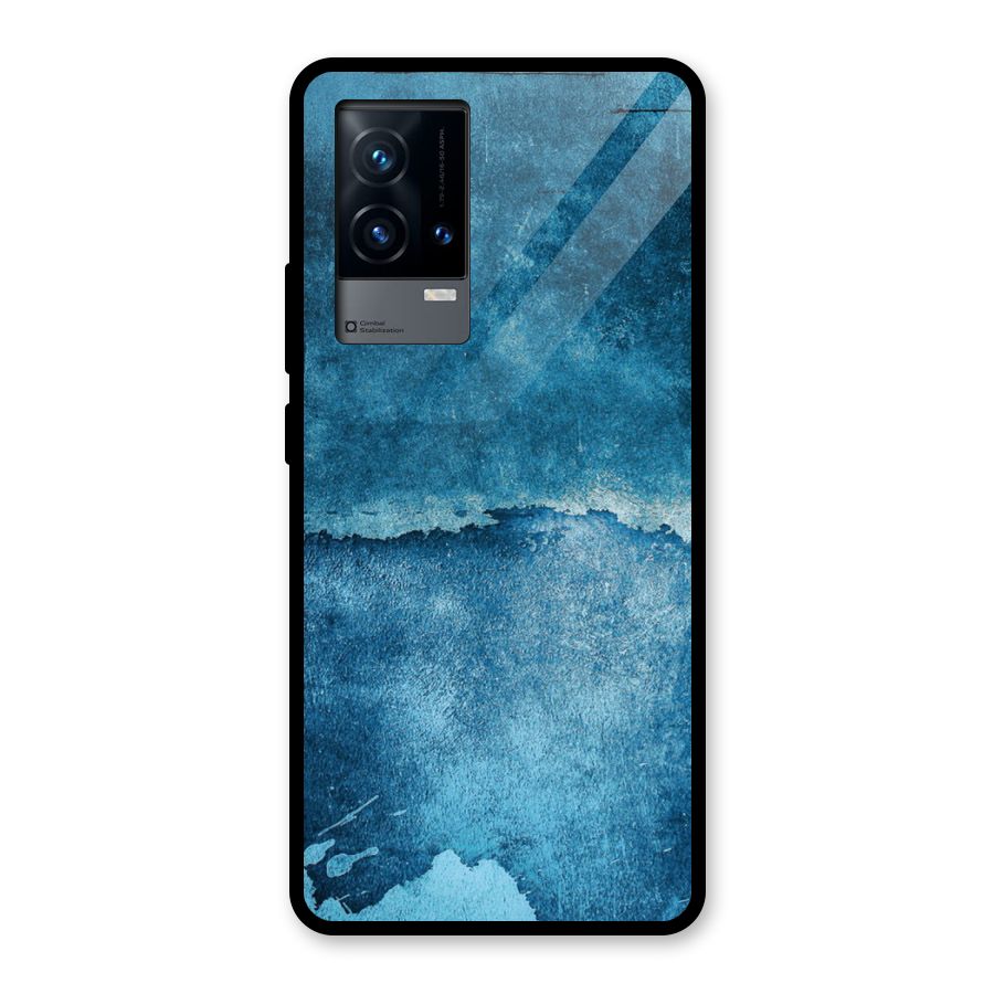 Blue Paint Wall Glass Back Case for iQOO 9 5G