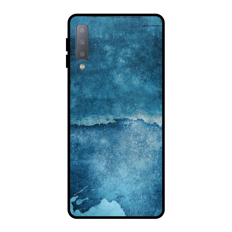Blue Paint Wall Metal Back Case for Galaxy A7 (2018)