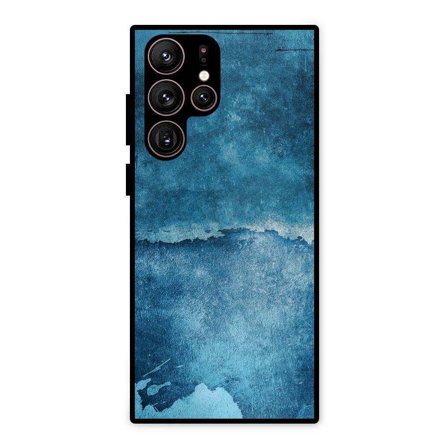 Blue Paint Wall Metal Back Case for Galaxy S22 Ultra 5G