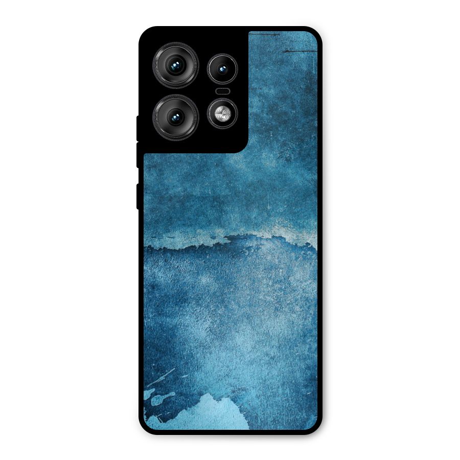 Blue Paint Wall Metal Back Case for Motorola Edge 50 Pro