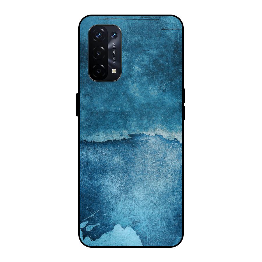 Blue Paint Wall Metal Back Case for Oppo A74 5G