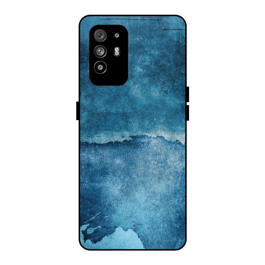Blue Paint Wall Metal Back Case for Oppo F19 Pro Plus 5G