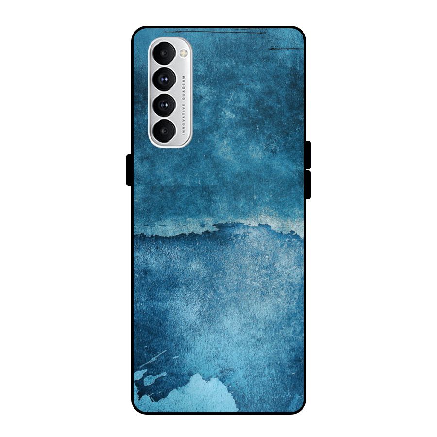 Blue Paint Wall Metal Back Case for Oppo Reno4 Pro