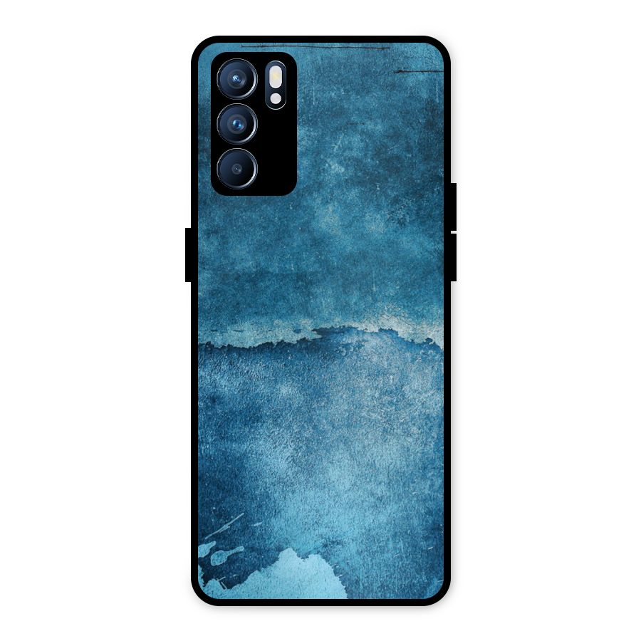 Blue Paint Wall Metal Back Case for Oppo Reno6 5G