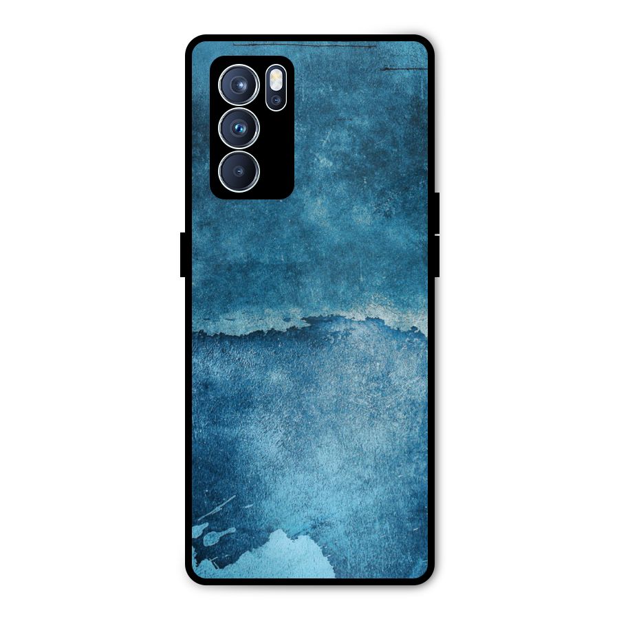Blue Paint Wall Metal Back Case for Oppo Reno6 Pro 5G
