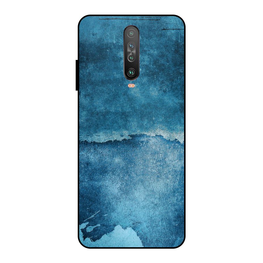 Blue Paint Wall Metal Back Case for Poco X2