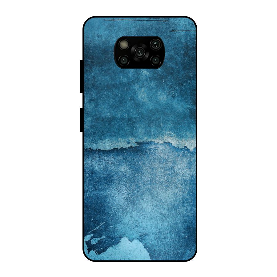 Blue Paint Wall Metal Back Case for Poco X3