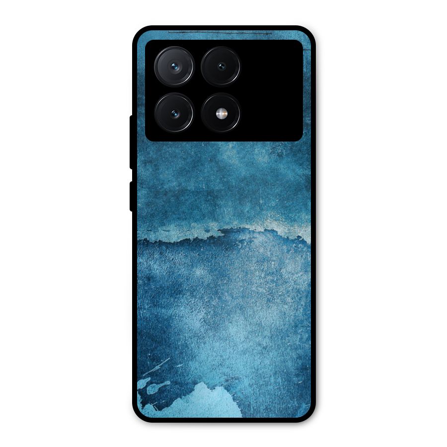 Blue Paint Wall Metal Back Case for Poco X6 Pro