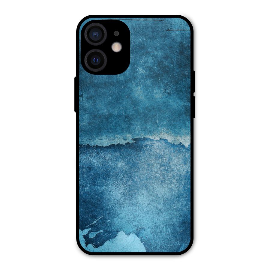 Blue Paint Wall Metal Back Case for iPhone 12 Mini