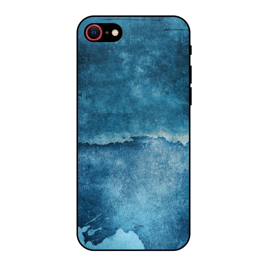 Blue Paint Wall Metal Back Case for iPhone SE 2022