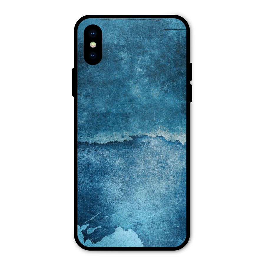 Blue Paint Wall Metal Back Case for iPhone X