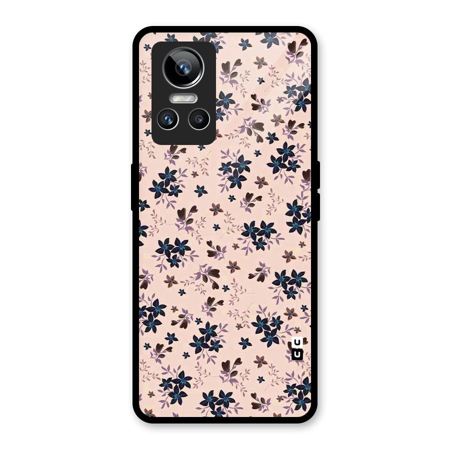 Blue Peach Floral Glass Back Case for Realme GT Neo 3