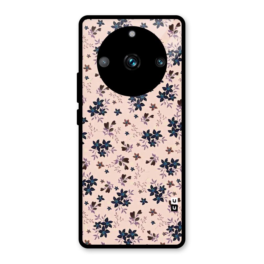 Blue Peach Floral Glass Back Case for Realme Narzo 60 Pro