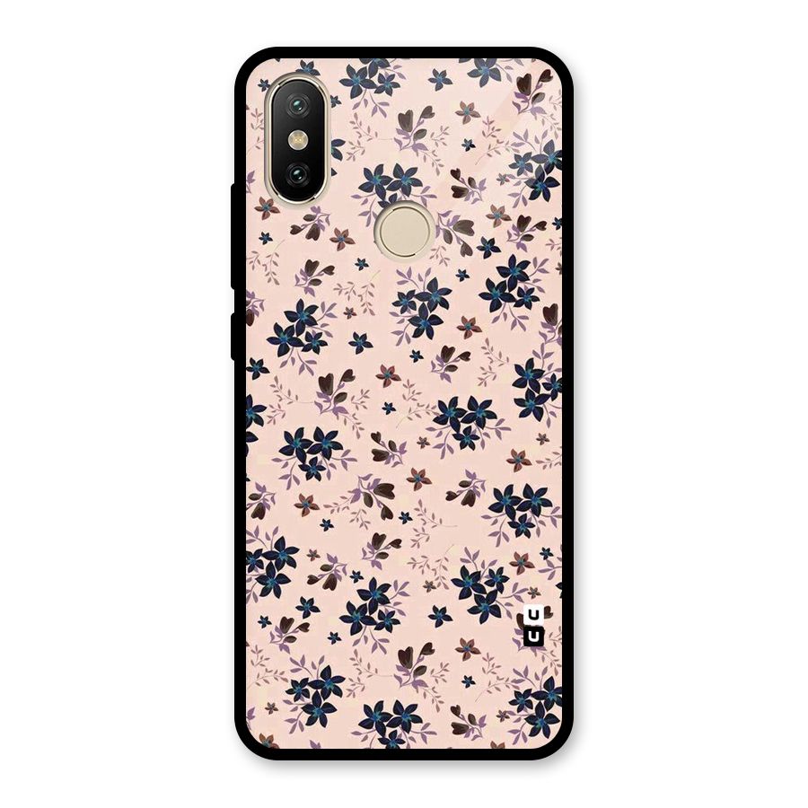 Blue Peach Floral Glass Back Case for Redmi A2