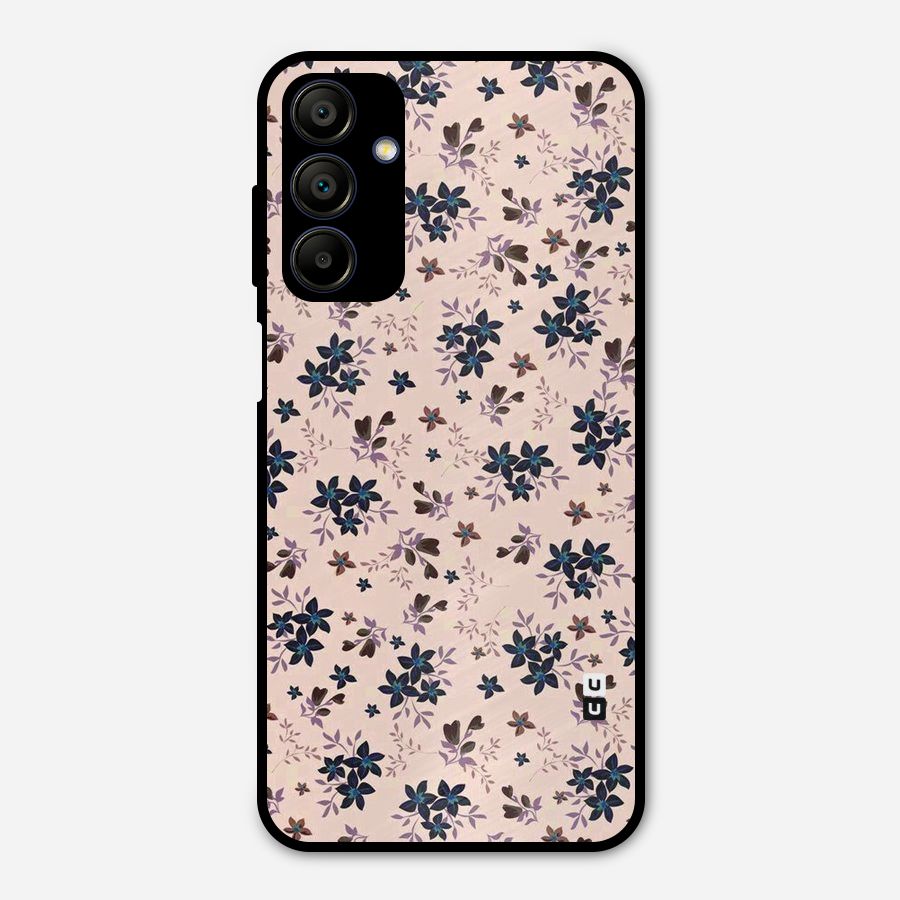 Blue Peach Floral Metal Back Case for Galaxy A15 5G