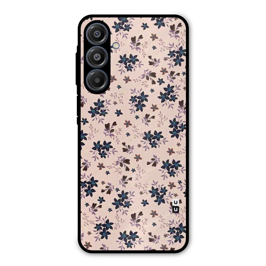 Blue Peach Floral Metal Back Case for Galaxy A16 5G